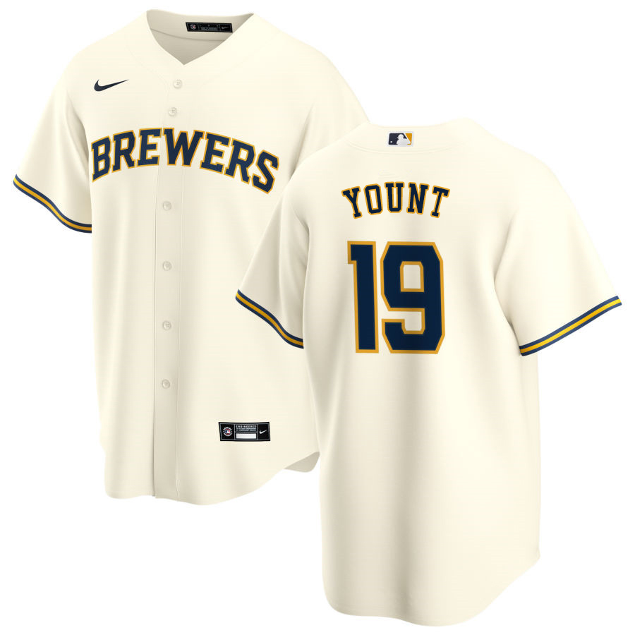 Nike Men #19 Robin Yount Milwaukee Brewers Baseball Jerseys Sale-Cream